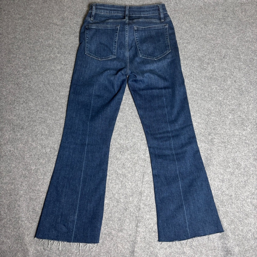 Frame Blue Le Crop Mini Boot Flare Wide Leg Frayed Raw Hem Denim Jeans Womens 26 - Picture 8 of 8